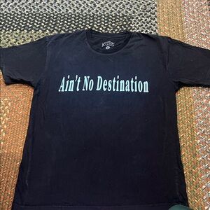 Russ Black Tee with White Graphic